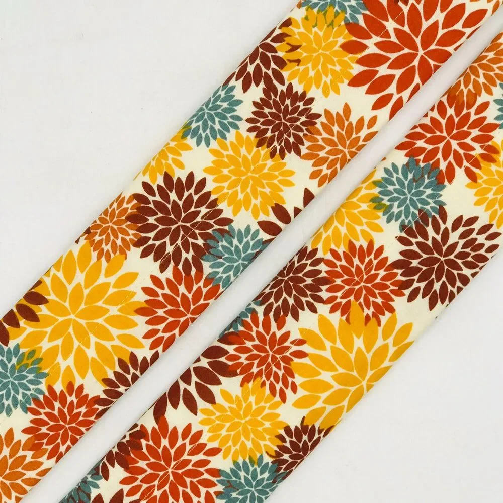 Set of 2 Refrigerator Handle Covers, Reversible, Fall Florals Orange 14x5